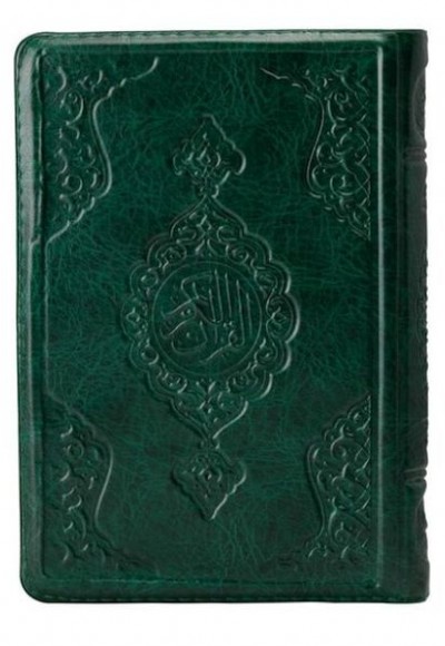 2 Renkli Yeşil Çanta Boy Kur'an-I Kerim (Yaldızlı-Kılıflı) 2 Renkli Kuranı Kerimler
