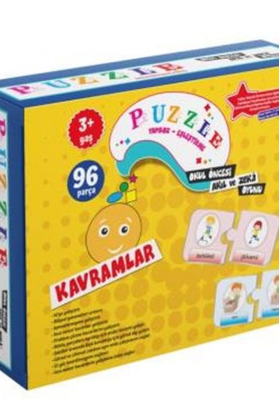 Puzzle Kavramlar Okul Öncesi Akıl ve Zeka Oyunu 3 Yaş - 96 Parça