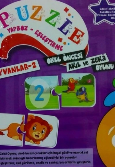 Puzzle Yapboz-Eşleştirme Neşeli Hayvanlar 2