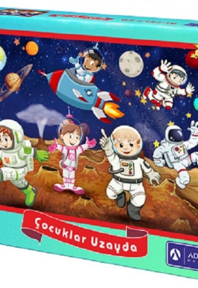 Çocuklar Uzayda 50 Parça Puzzle (33x25)