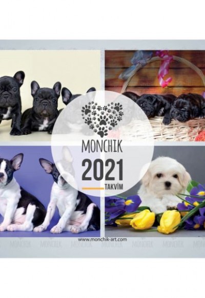 Köpekli Katlamalı Duvar Takvimi 2021