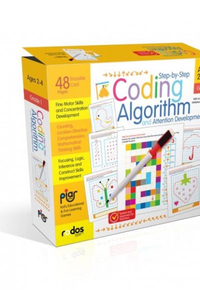 Step-by-step Coding, Algorihtm And Attention Development-1 / Grade-Level 1 / Ages 2-4