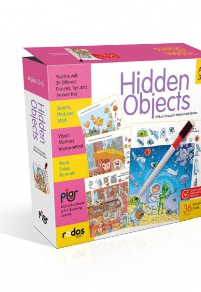 Hidden Objects - Practice With 36 Different Pictures - Search, Find And Mark - Ages 3-6
