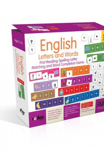 English Letters and Words - First Reading-Spelling-Letter Matching and Word Completion Game - Ages 3