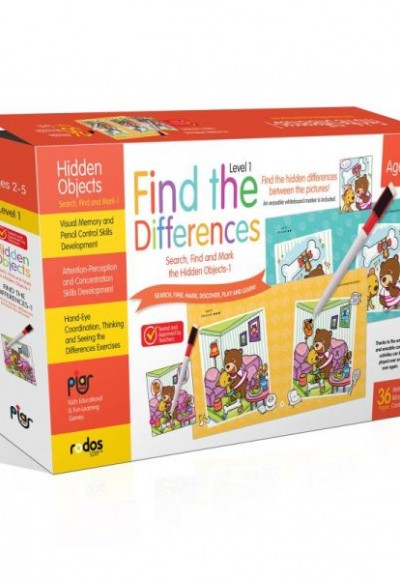 Find the Differences-1 (Level 1) - Search, Find and Mark the Hidden Objects-1 - Ages 2-5