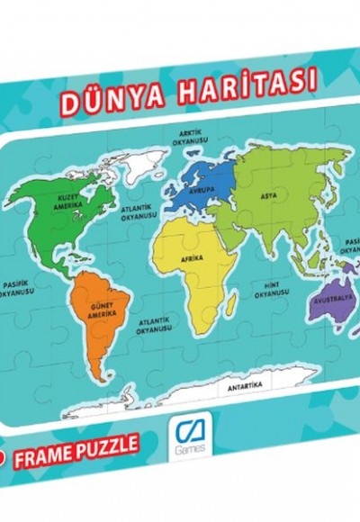Dünya Haritası Frame Puzzle-35