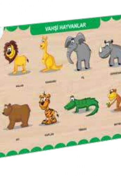 Ahşap Vahşi Hayvanlar Eğitici Set