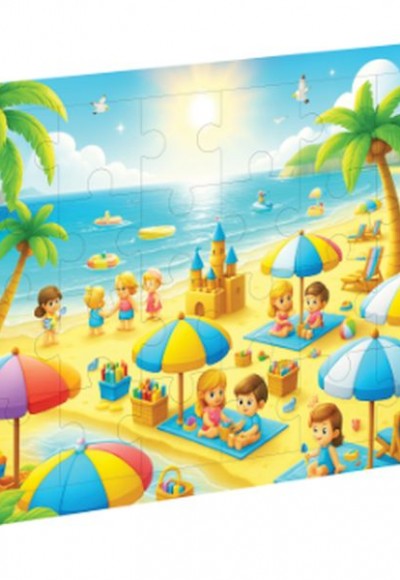 Minyatür Plaj Ahşap Puzzle