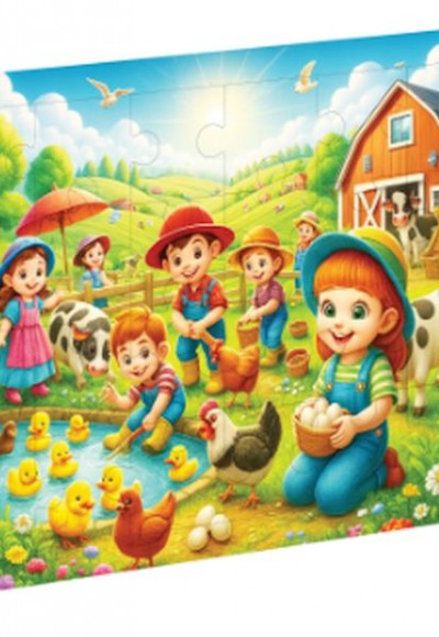 Çiftlikteki Çocukları Ahşap Puzzle
