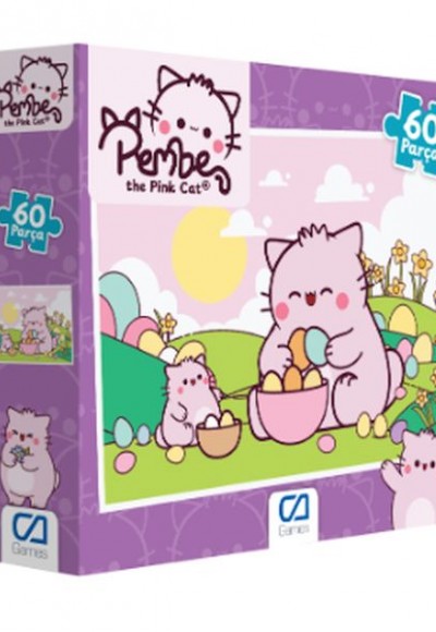 Pembe Kedi Puzzle 60