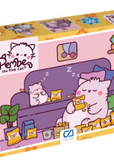 Pembe Kedi Puzzle 100