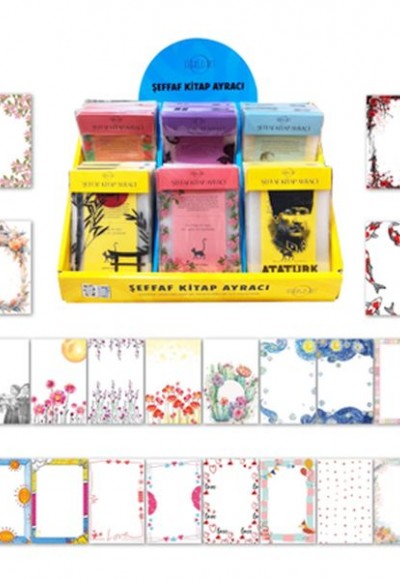 Stantlı Şeffaf Kitap Ayracı (40 Çeşit 320 Adet Ayraç)