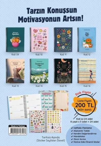 Motivasyon Ajandam (8 Çeşit - 24 Adet)