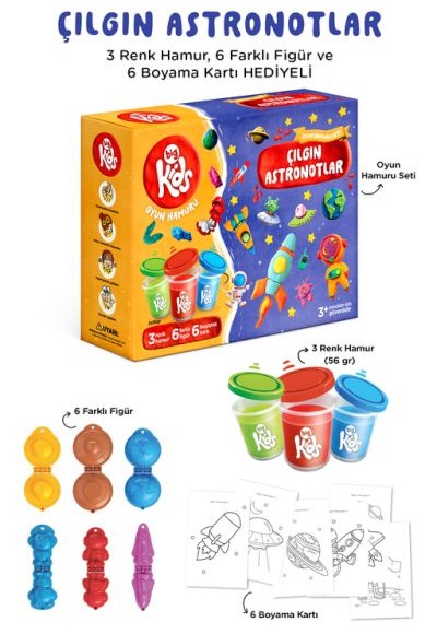 Çılgın Astronotlar Oyun Hamuru Seti (15 Parça - 340 Gr)