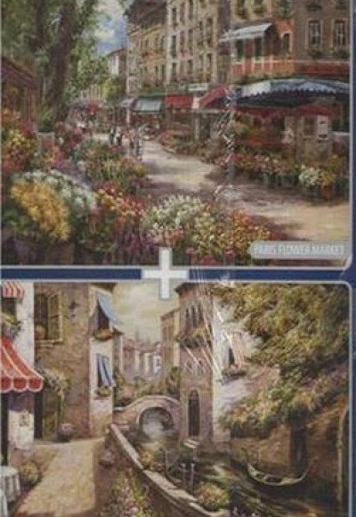 Paris Flower Market + Ponte Di Venezia / 2x1000 Parça Puzzle (40132)