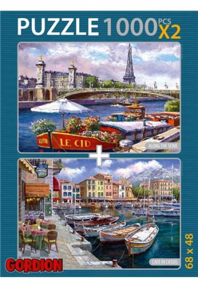 Along The Seine + Cafe In Cassis / 2x1000 Parça Puzzle (40139)