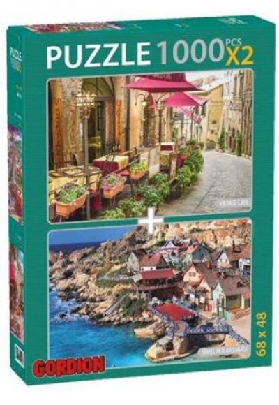 Vintage Cafe + Temel Reis Kasabası / 2x1000 Parça Puzzle (40144)