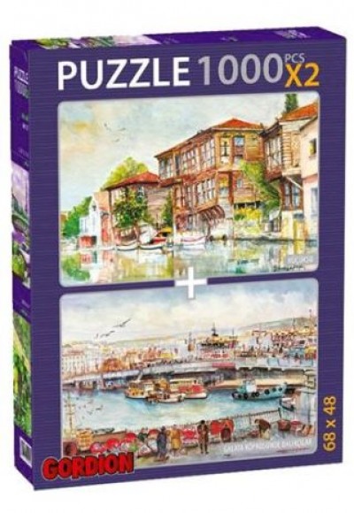 Küçüksu + Galata Köprüsünde Balıkçılar / 2x1000 Parça Puzzle (40156)