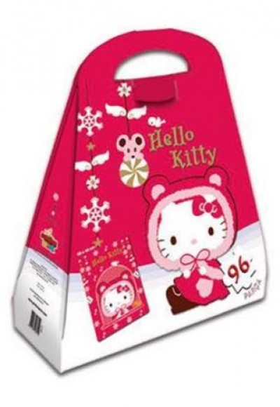Hello Kitty Çantalı Yap Boz Kırmızı Pelerin 96 Parça Puzzle (40644)