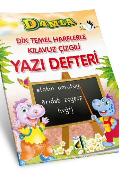 Dik Temel Harflerle Kılavuz Çizgili Yazı Defteri - Küçük Boy