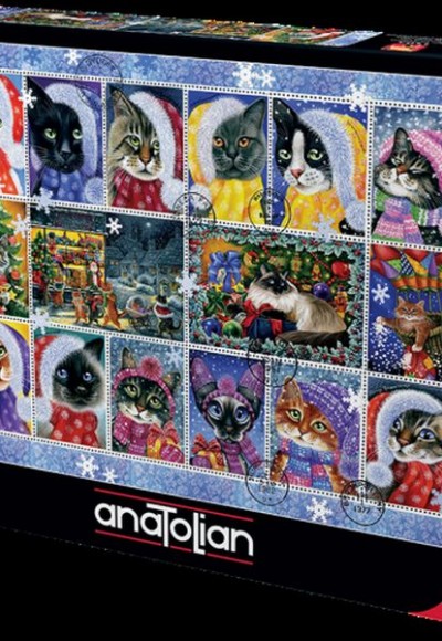 Anatolian Yeni Yıl Kedileri/ Christma Cat Stamp Collection 1000 Parça Puzzle