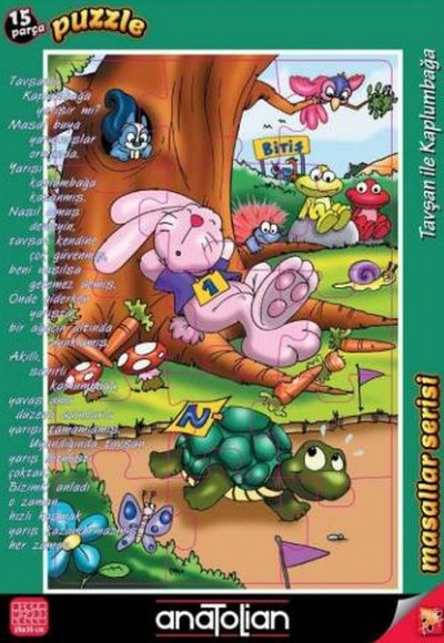 Puzzle 15 Parça Masallar Serisi- Tavşan İle Kaplumbağa