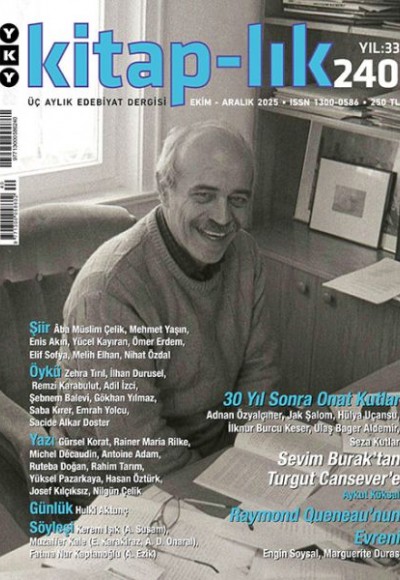 Kitap-lık Sayı 240 - Üç Aylık Edebiyat Dergisi (Ekim-Aralık 2025)
