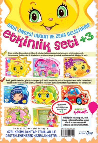 Okul Öncesi Dikkat ve Zeka Geliştirme Etkinlik Seti +3 (8 Kitap Takım)