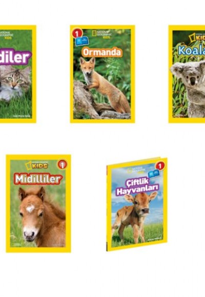 National Geographic Kids Okuma Kitapları Seviye 1 Tatlı Hayvanlar Seti 5 Kitap