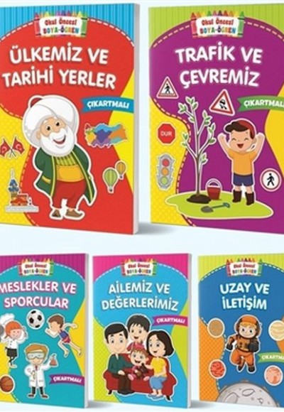 Boya Öğren Çıkartmalı Çocuk Kitapları (5 Kitap Takım)