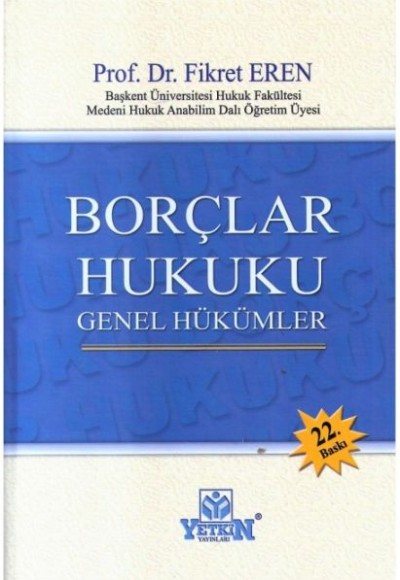 Borçlar Hukuku Genel Hükümler (Ciltli)