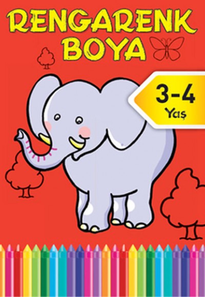 Rengarenk Boya -2 / 3-4 Yaş Kırmızı Kitap