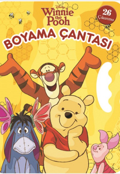 Winnie The Pooh Boyama Çantası (26 Çıkartma) / Boya Oku Yapıştır ( Yandan Tutmalı)