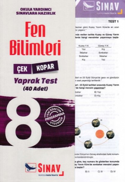 Sınav 8. Sınıf Fen Bilimleri Çek Kopar Yaprak Test