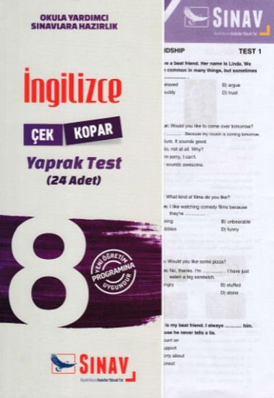 Sınav 8. Sınıf İngilizce Çek Kopar Yaprak Test (Yeni)