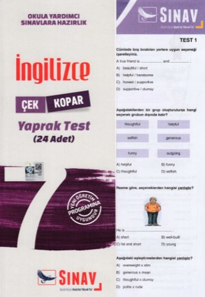 Sınav 7. Sınıf İngilizce Çek Kopar Yaprak Test (Yeni)