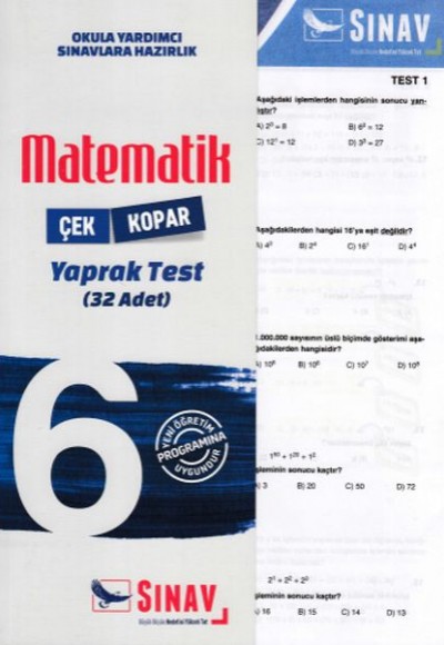 Sınav 6. Sınıf Matematik Çek Kopar Yaprak Test (Yeni)