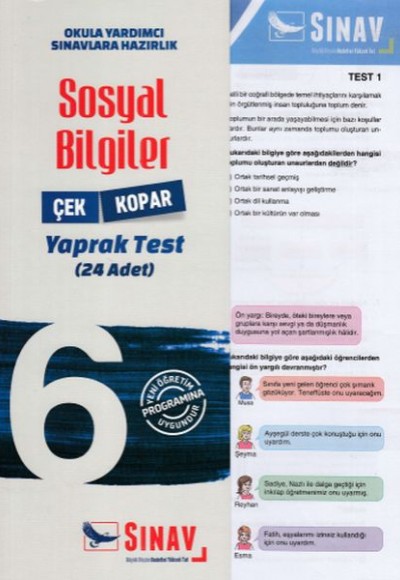 Sınav 6. Sınıf Sosyal Bilgiler Çek Kopar Yaprak Test (Yeni)