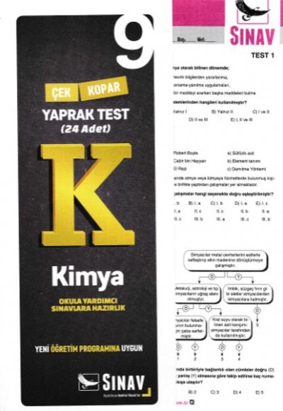 Sınav 9. Sınıf Kimya Çek Kopar Yaprak Test (Yeni)