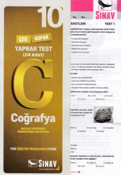 Sınav 10. Sınıf Coğrafya Çek Kopar Yaprak Test (Yeni)