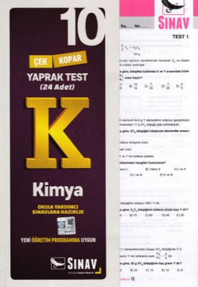 Sınav 10. Sınıf Kimya Çek Kopar Yaprak Test (Yeni)