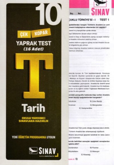 Sınav 10. Sınıf Tarih Çek Kopar Yaprak Test (Yeni)