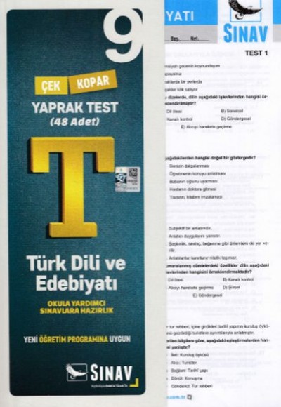 Sınav 9. Sınıf Türk Dili ve Edebiyatı Çek Kopar Yaprak Test (Yeni)