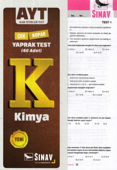 Sınav AYT Kimya Yaprak Test (Yeni)