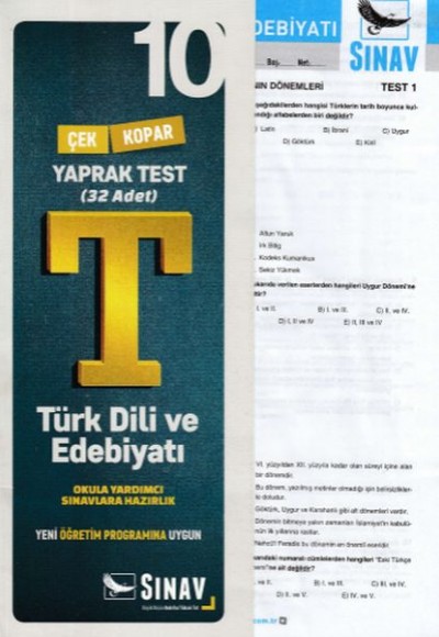 Sınav 10. Sınıf Türk Dili ve Edebiyatı Yaprak Test (Yeni)