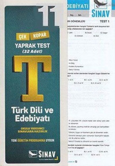 Sınav 11. Sınıf Türk Dili ve Edebiyatı Çek Kopar Yaprak Test (Yeni)