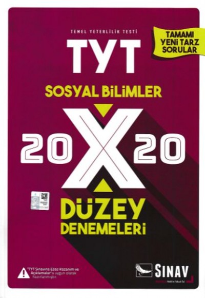 Sınav TYT Sosyal Bilimler 20x20 Düzey Denemeleri (Yeni)