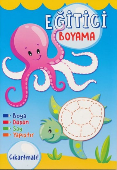 Eğitici Boyama Çıkartmalı (Mavi)