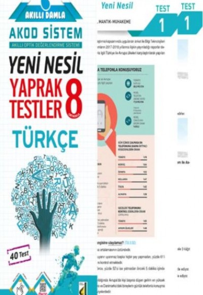 Akıllı Damla Türkçe Yeni Nesil Yaprak Testler-8. Sınıf