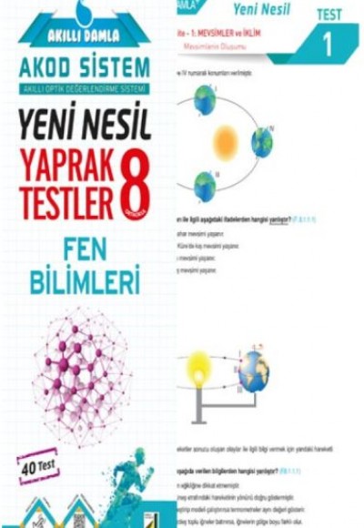 Akıllı Damla Fen Bilimleri Yeni Nesil Yaprak Testler-8. Sınıf